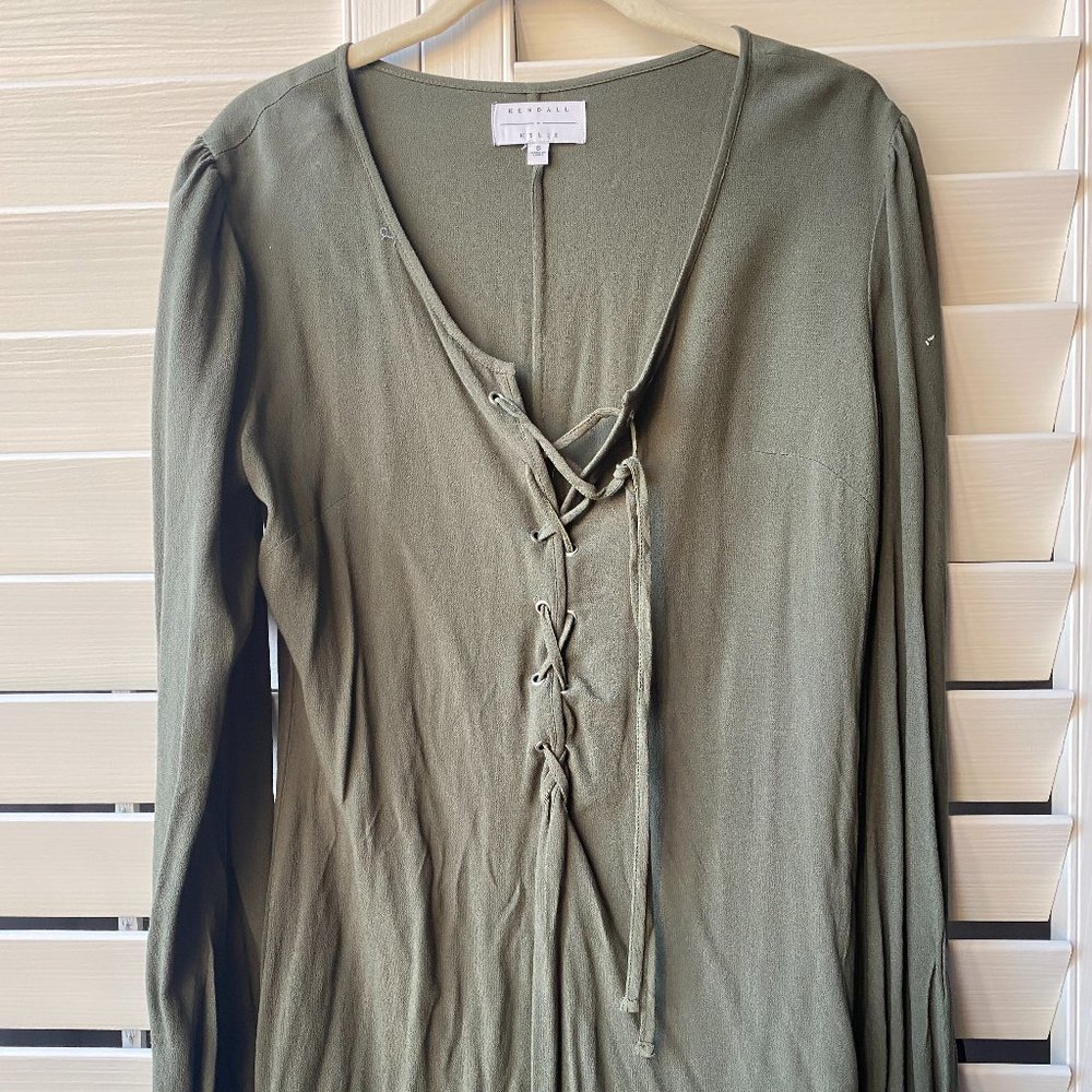 Moss Green long sleeve dress